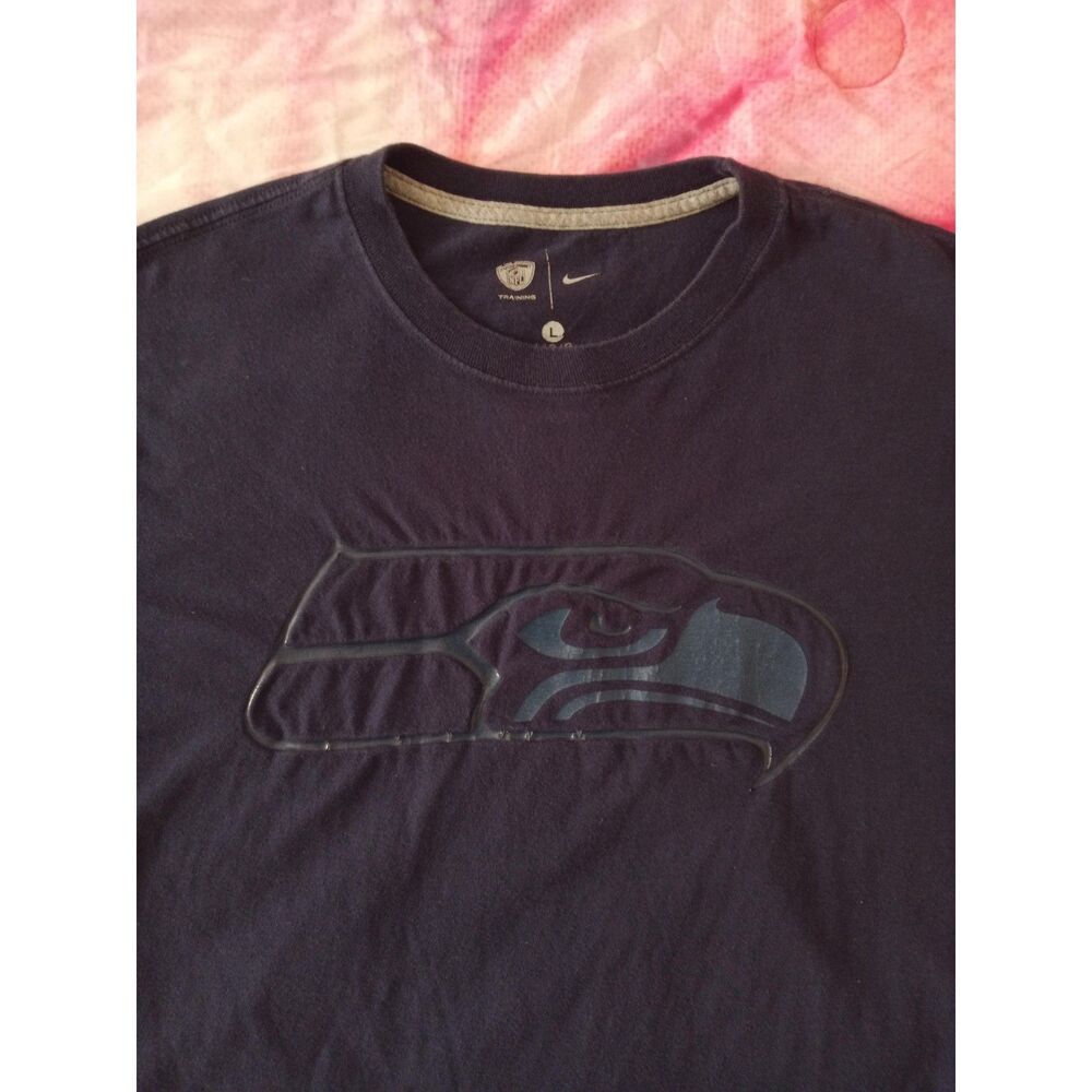 Seattle Seahawks Navy Blue Nike NFL Equipment Training T-Shirt Men's Large SEA